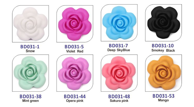 Baby teething beads, flower silicone beads for baby teething