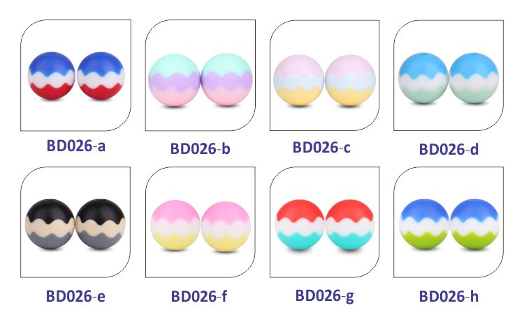 Silicone beads for teething wholesale,40 style silicone teething beads 