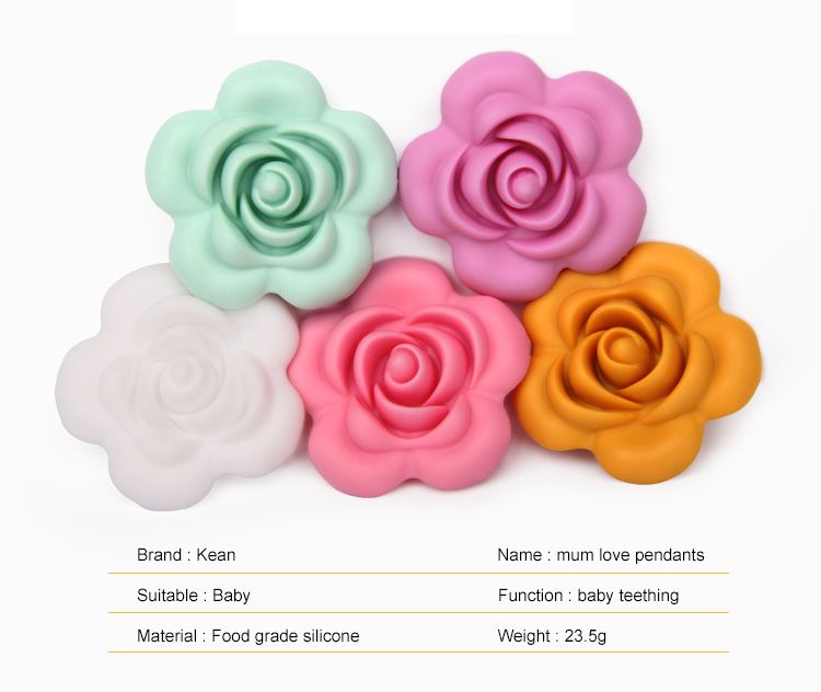 fashing flower styling silicone beads for baby teething
