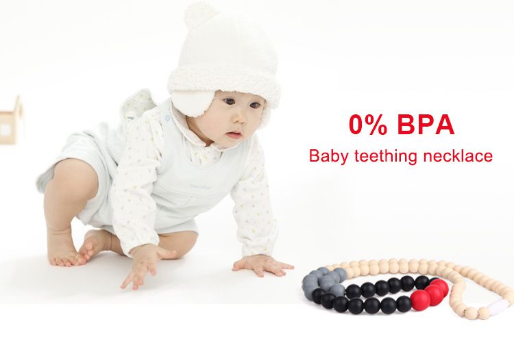 Silicone teething necklace australia, baby safe teething necklace wholesale