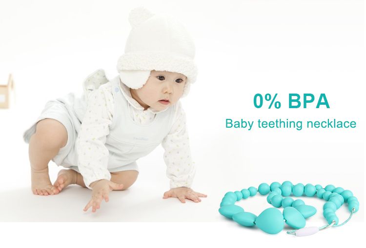 Baby Teething necklace for mum to wear, best silicone teething toys