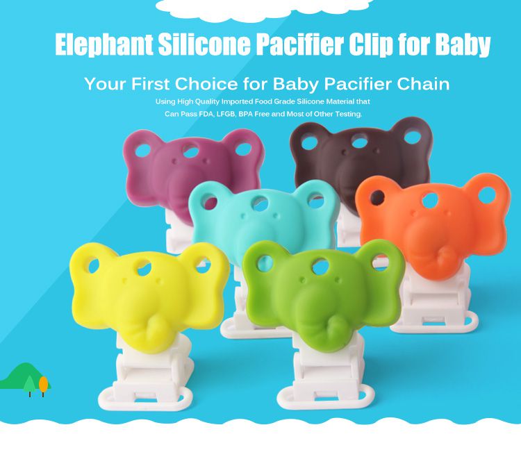 Personalized Pacifier Clips, Cute elephant pacifier clips