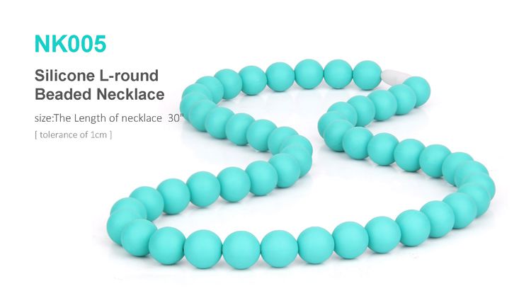 silicone chew necklace for mom wear, silicone teething necklace