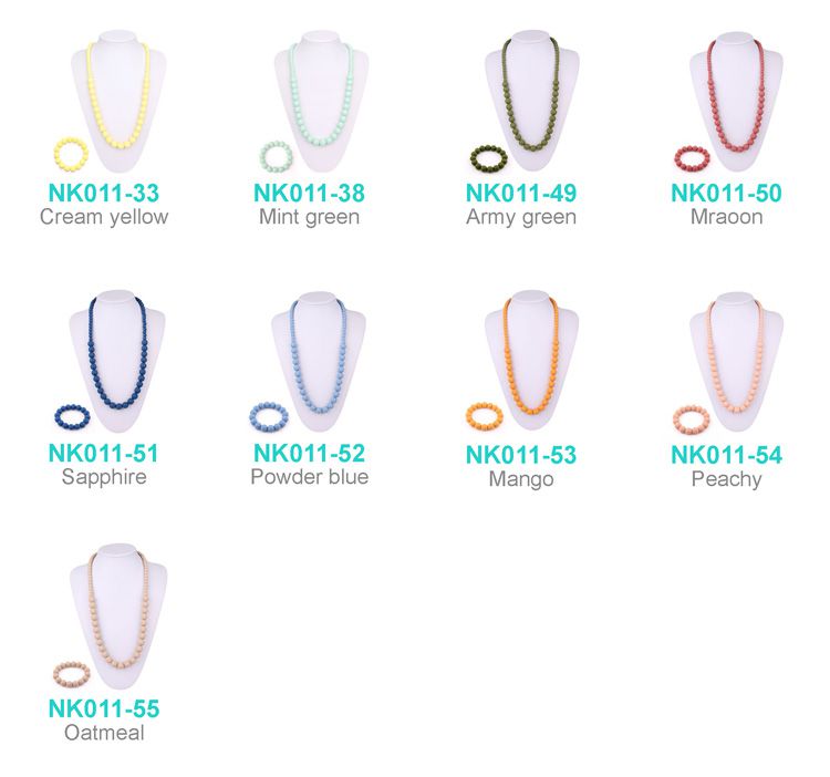 BPA Free silicone teething necklace