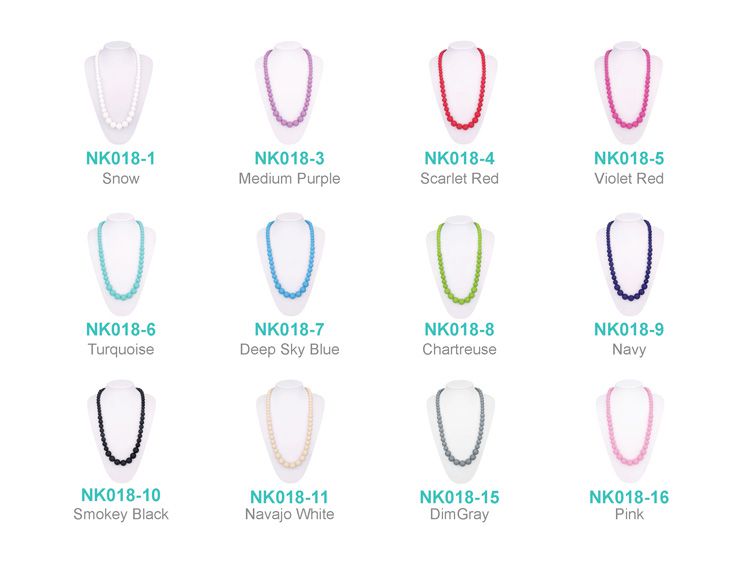 Silicone teething necklaces