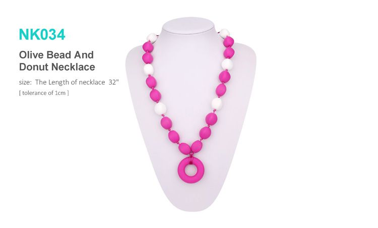 baby chew necklace for mom, silicone chew necklace provide pain relief for your baby's teeth