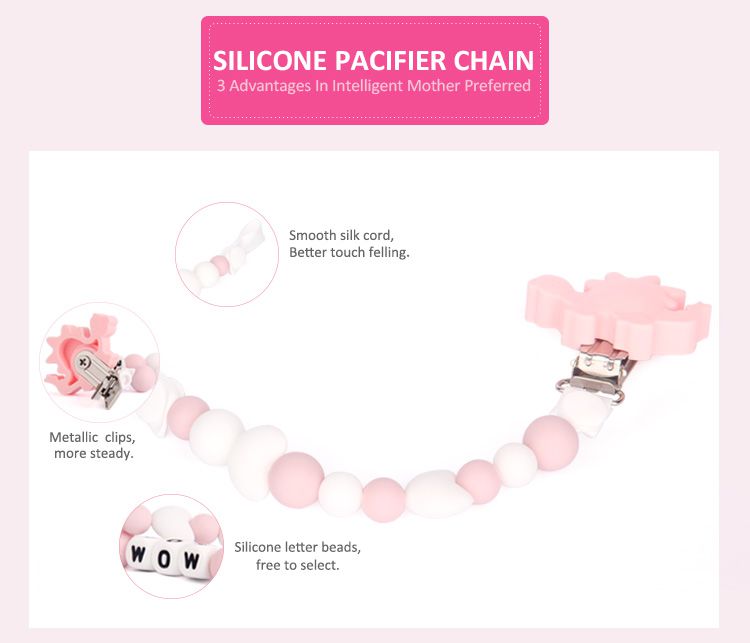  bpa free cute pacifier clips for baby