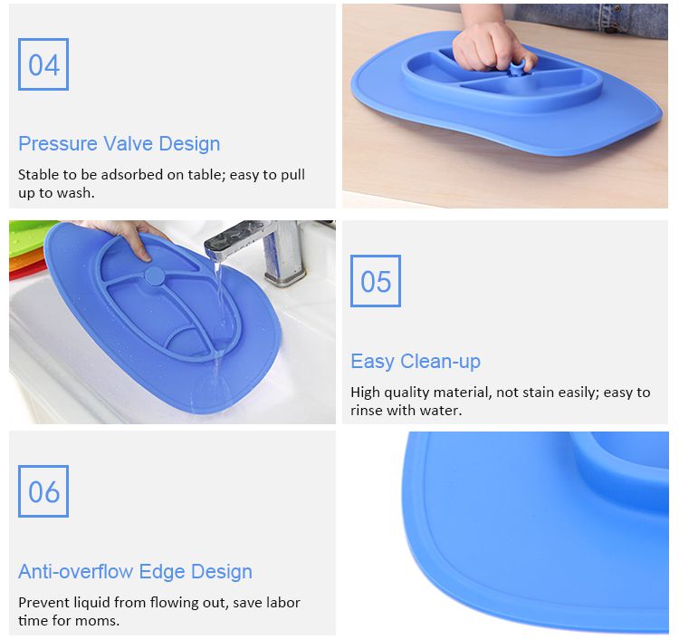 Non slip Silicone placemats for kids