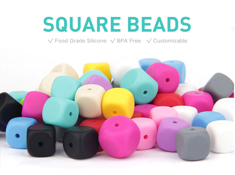 silicone square beads