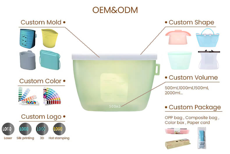 Customize Silicone food bag Customize Silicone food bag