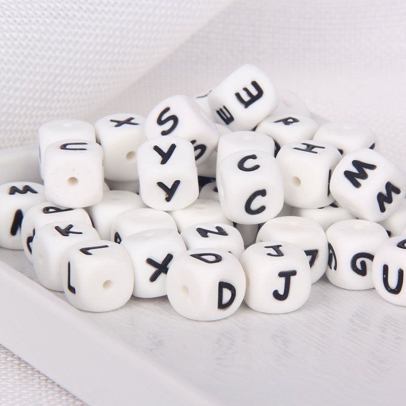 silicone letter beads