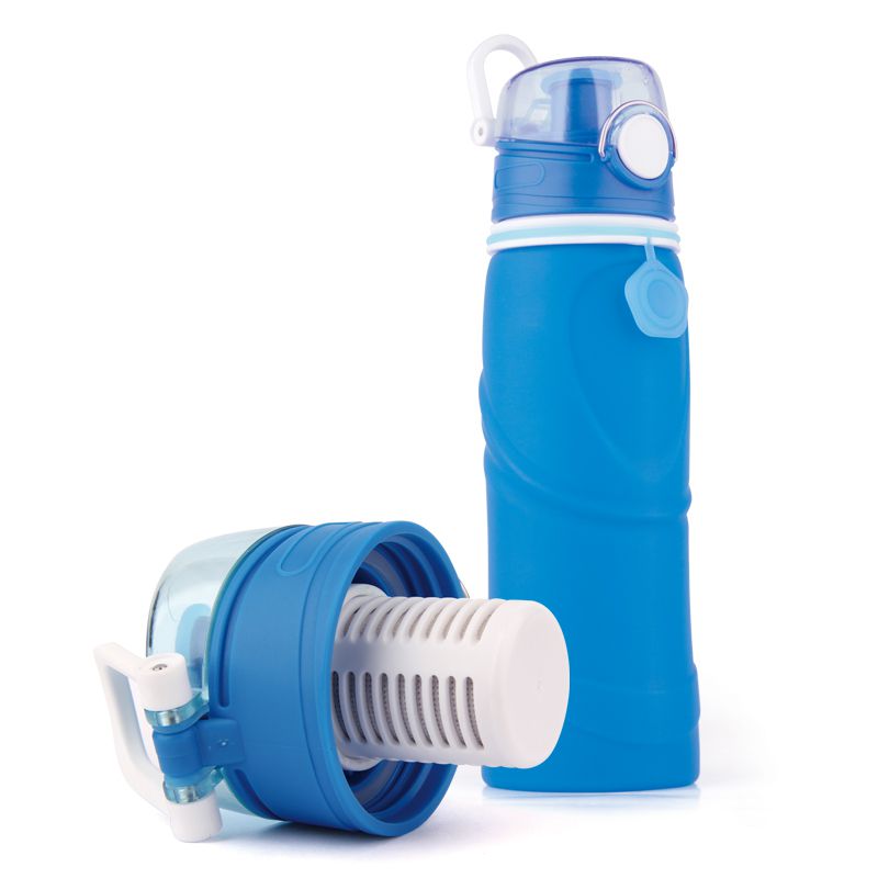 collapsible water bottle with filter