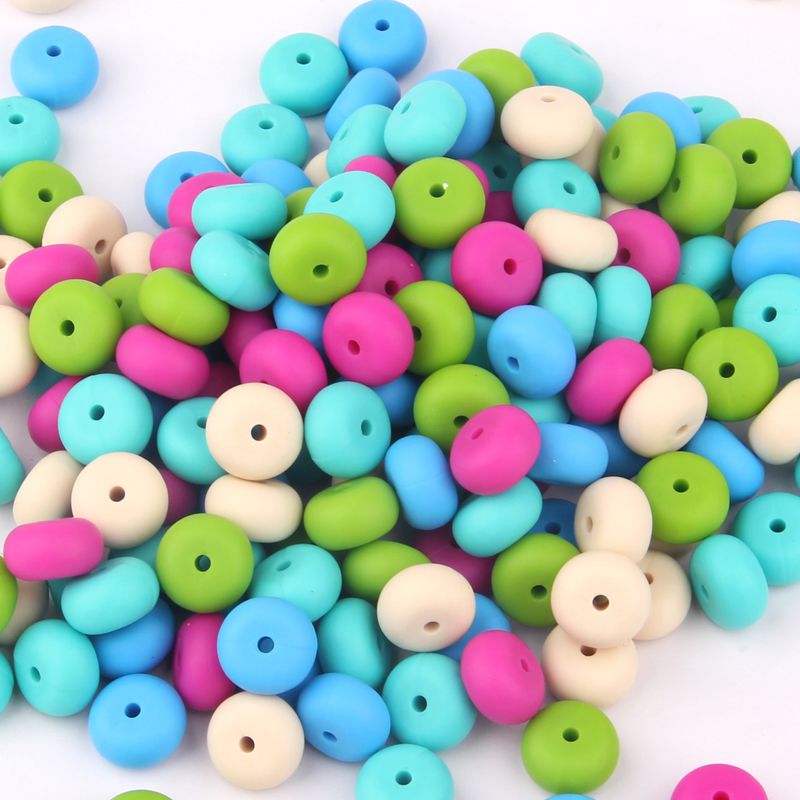 China Factory 100Pcs 12MM Silicone Abacus Beads Silicone Beads