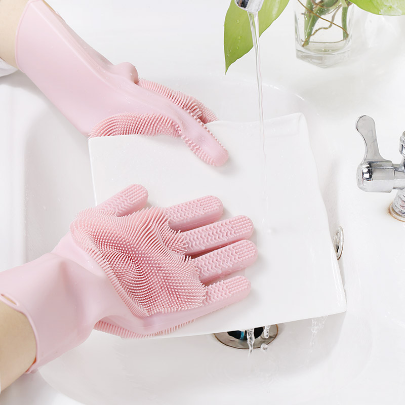 silicone scrubbing gloves