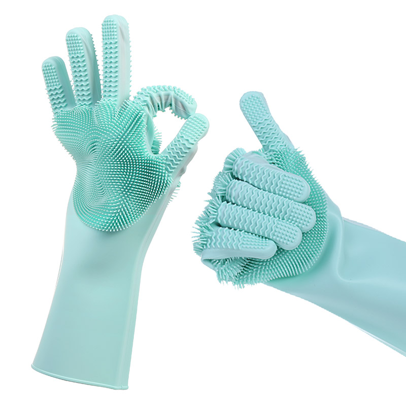 silicone scrubbing gloves