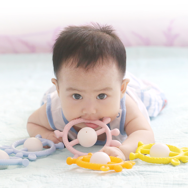 silicone baby rattle toys