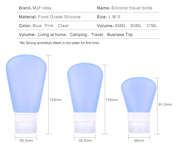 silicone travel size bottles for shampoo wholesale