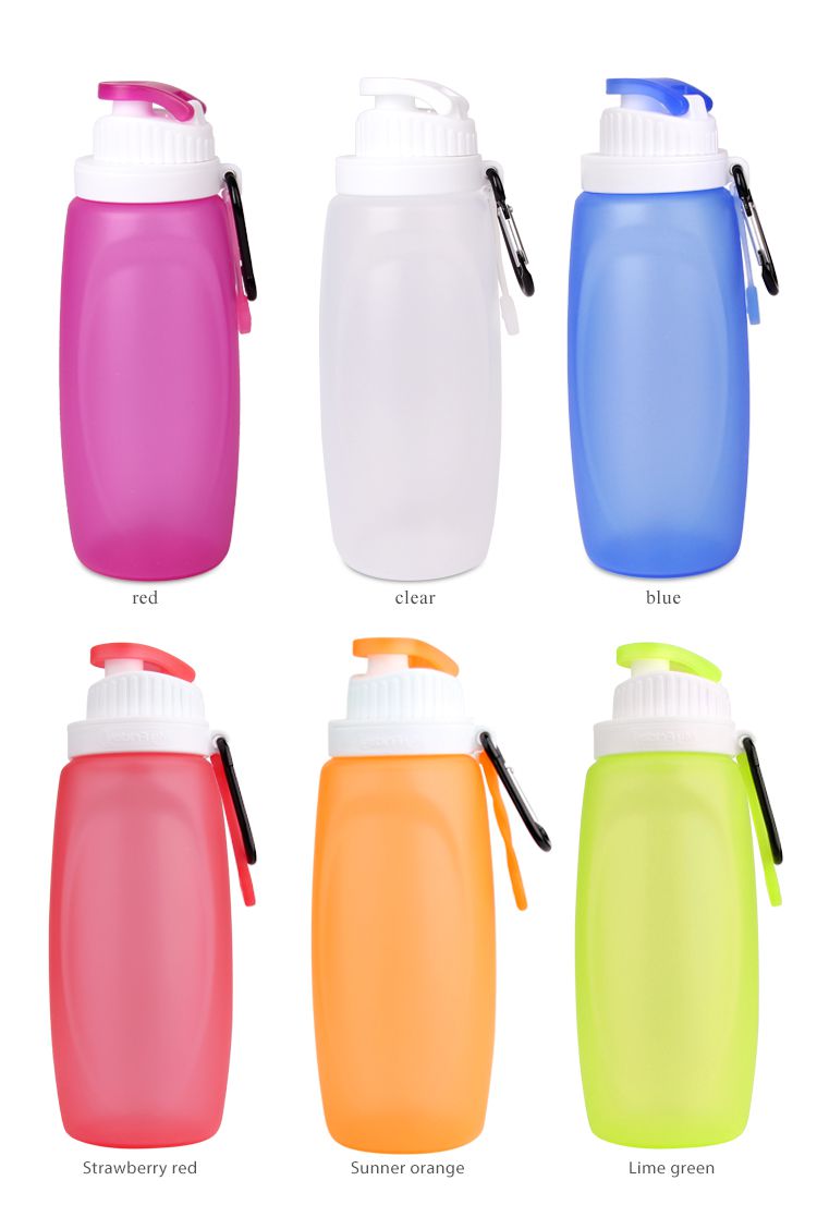 Colorful silicone collapsible water bottle manufactory