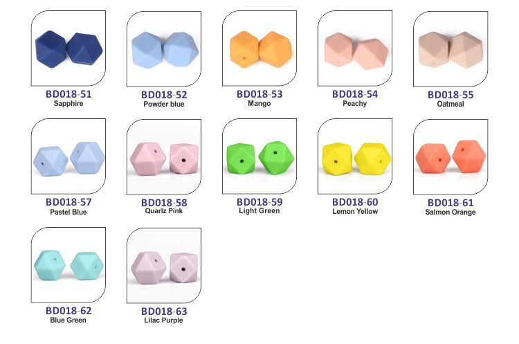 Colorful silicone teething beads wholesale