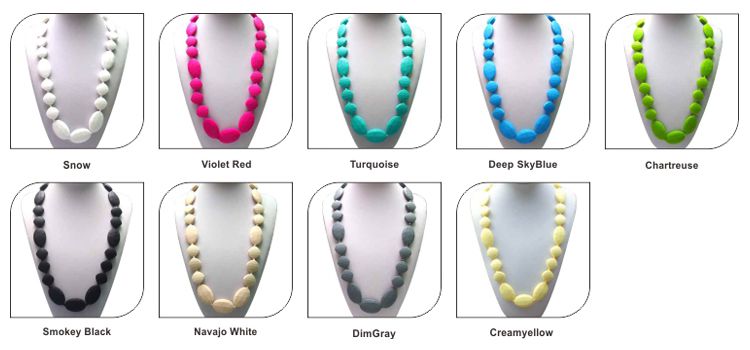 baby teething necklace for mom wholesale-silicone teething necklace