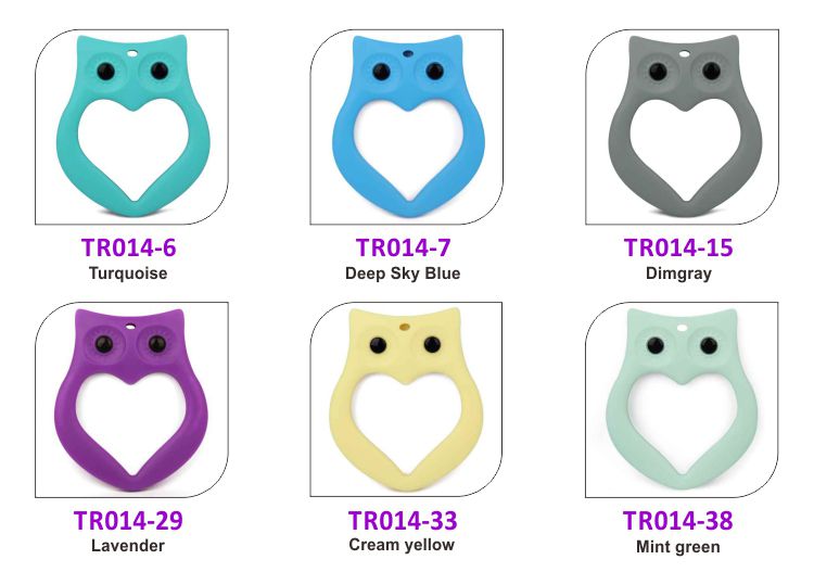 Silicone baby teething toys, owl baby chew toys wholesale