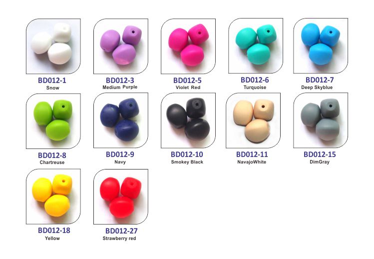 Baby beads - silicone chunky olive beads for baby