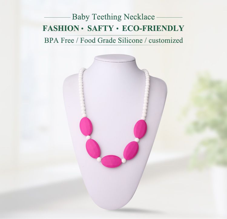 Teething necklace silicone, DIY bead teething necklace wholesale