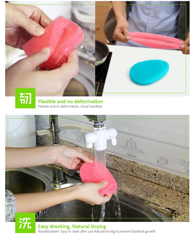 silicone kitchen brush heat resistant mat gloves, kitchen wash tool