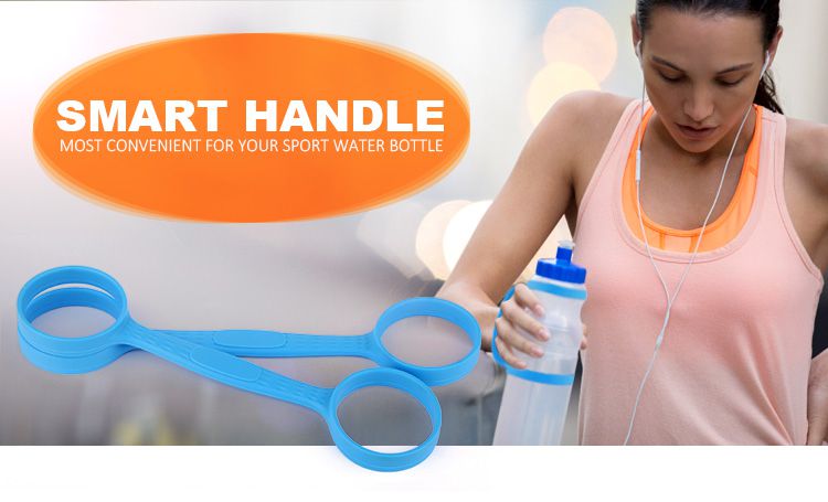 Silicone Bottle Band- Soft band holder strap makes any bottle handheld