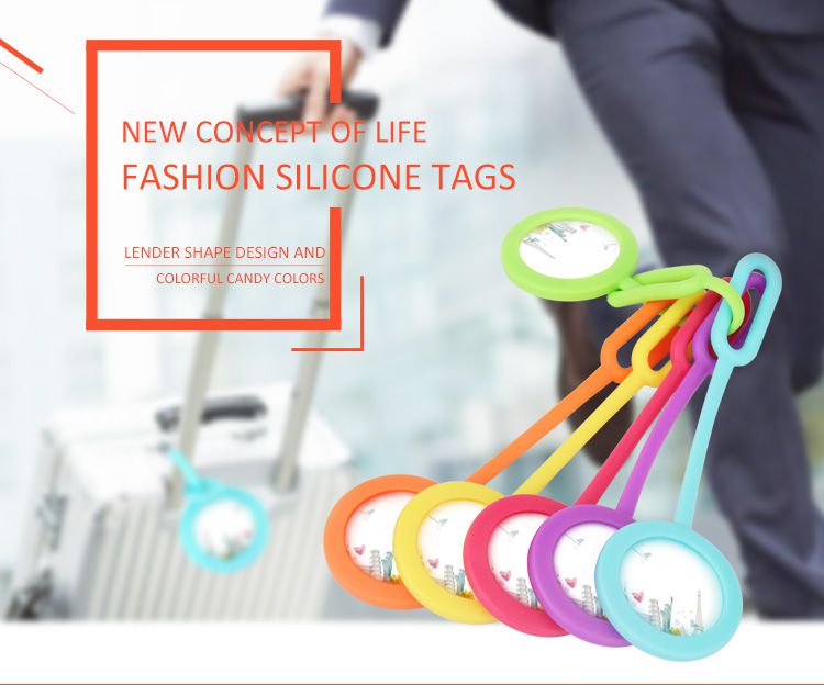 Silicone luggage Tags set, colorful silicone luggage bag label