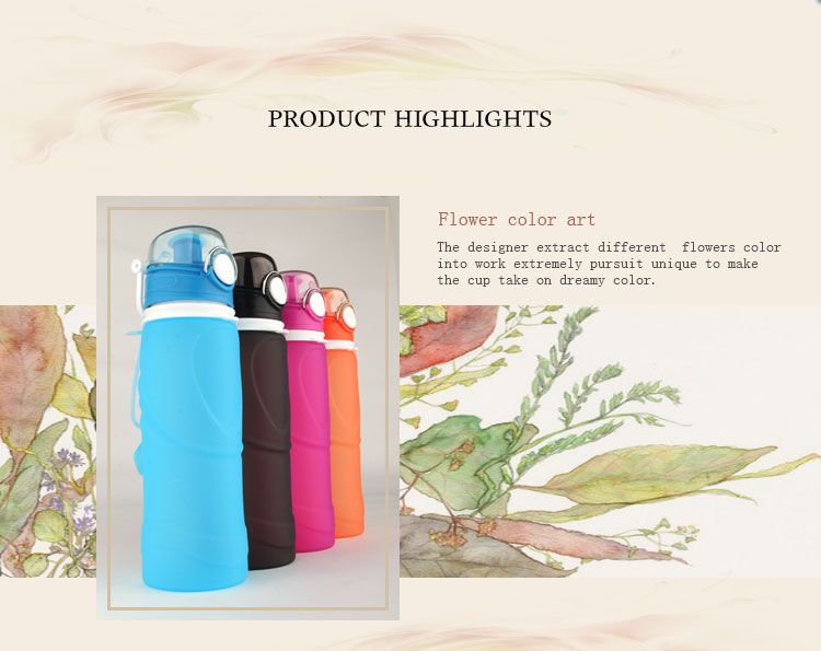 eco squeeze silicone water bottle - leak proof collapsible water bottle