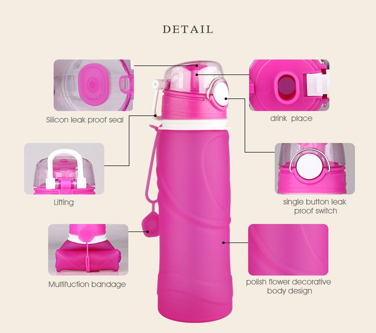 bpa free food grade silicone water bottle