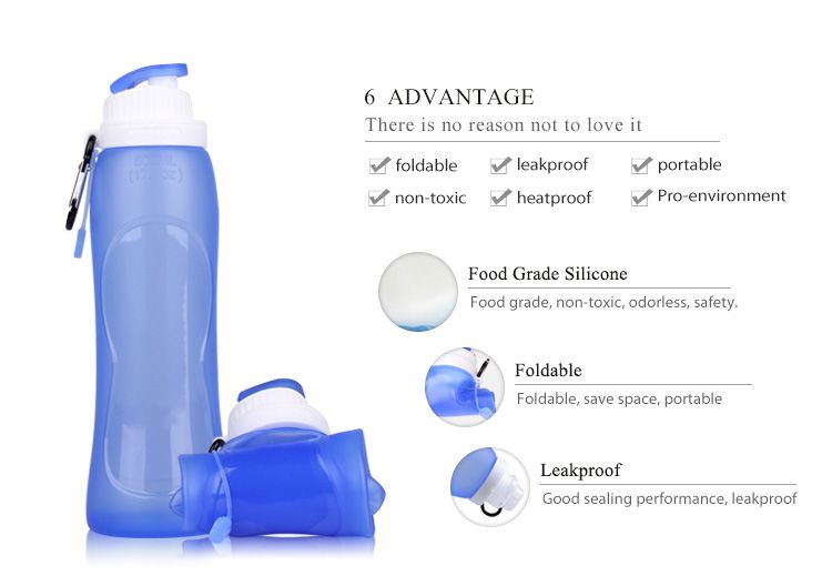 Silicone Collapsible water bottle wholesale bpa free