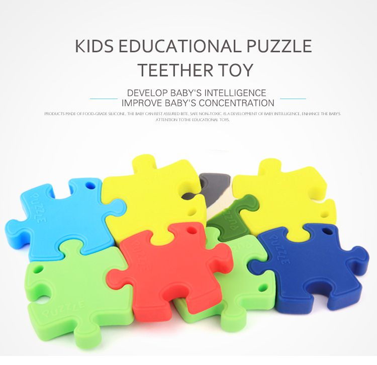 silicone teether jigsaw puzzles for kids, silicone jigsaw