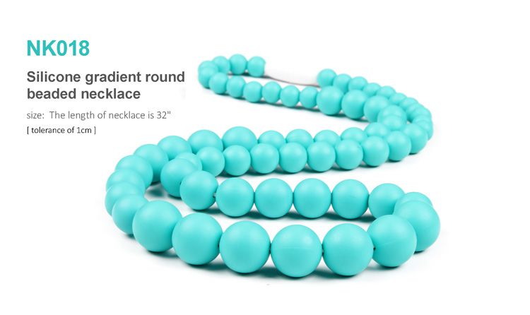 Silicone teething necklaces, 100% BPA-Free Food Grade Silicone Bead necklaces