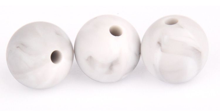 marble round Silicone Beads