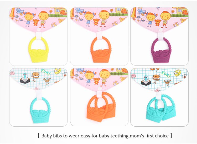 bib  with silicone teething toys
