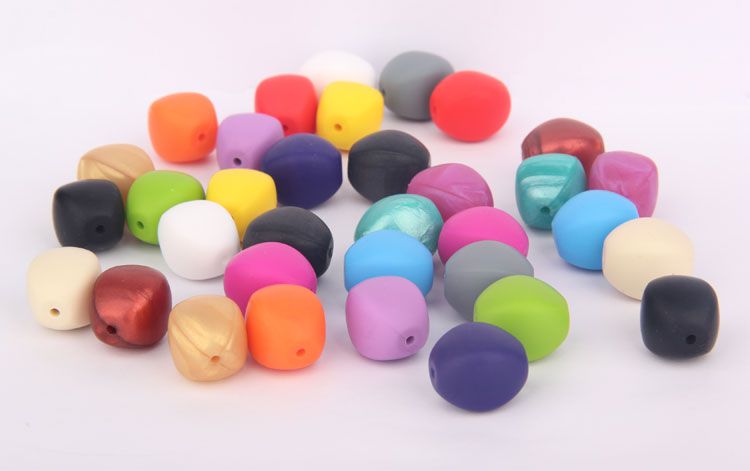 silicone chunky olive beads