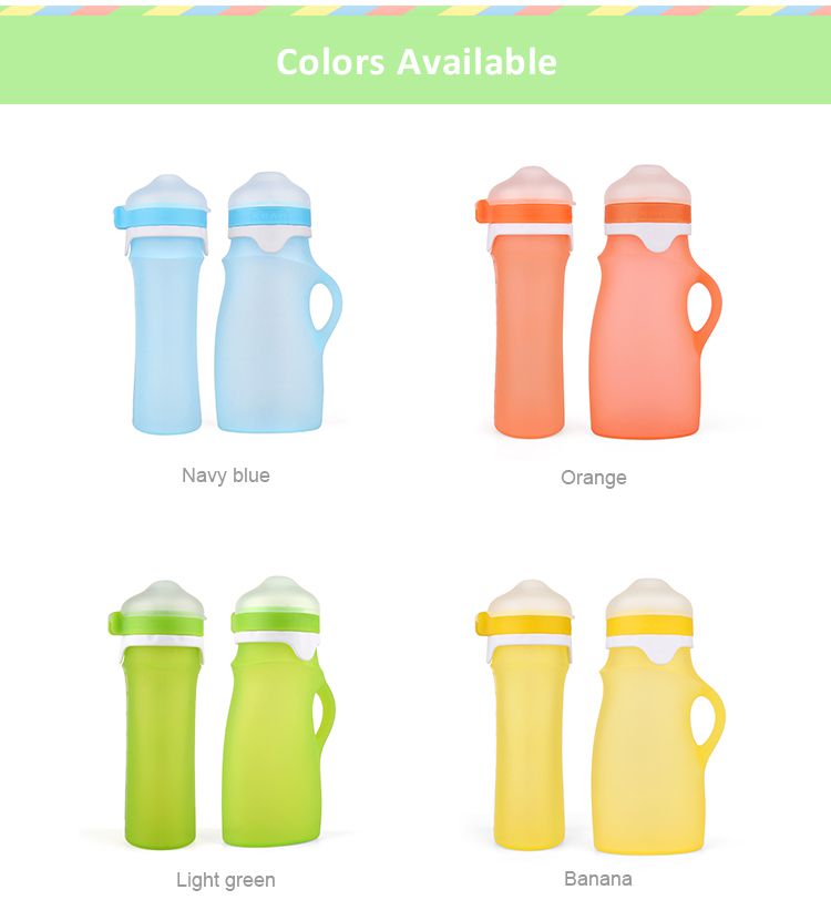 KAANG Silicone Baby Food Pouches Refillable 5oz 2 Pack, Reusable