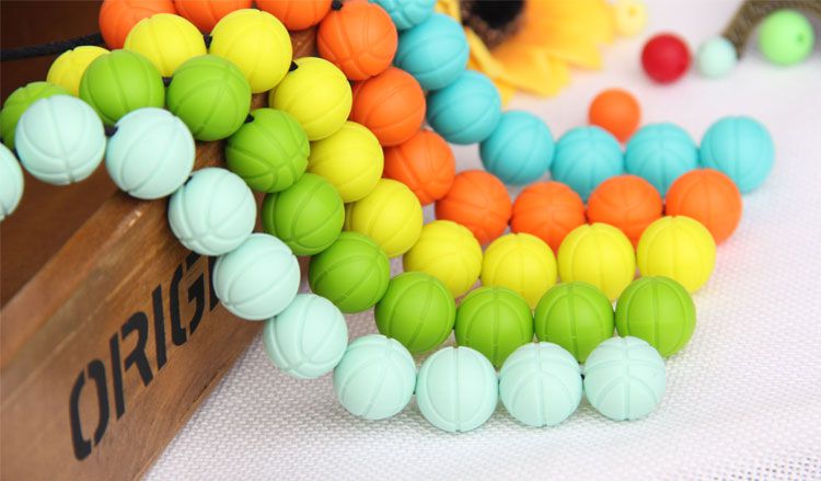 Silicone teething beads for mom, The Rio Olympics basketball teething beads