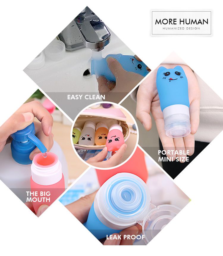 Travel Squeeze Bottles, leak proof, portable, soft, squeezable, refillable, TSA Approved, Resistant to compression.