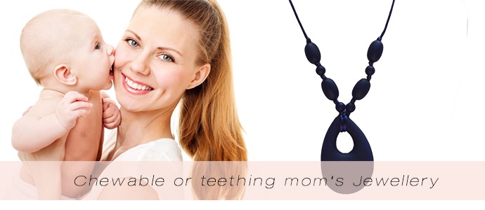 Silicone baby teething necklace for mom wholesale