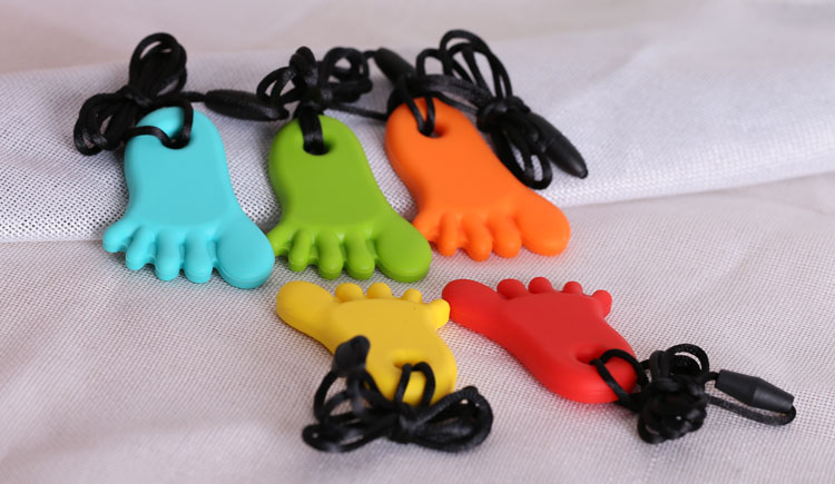 Chew Pendant, chewable silicone feet pendant