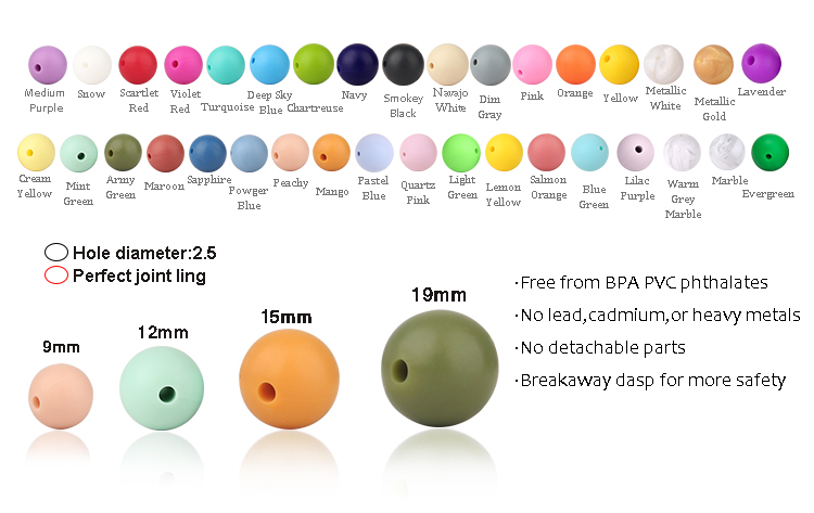 silicone baby beads