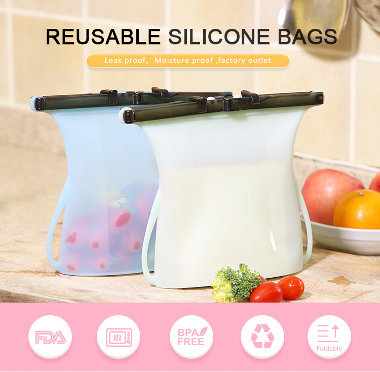 Reusable Silicone Bags Custom, Wholesale Silicone Food Storage Bags