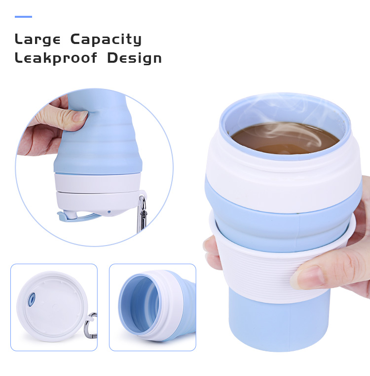 Leak-proof collapsible travel mug