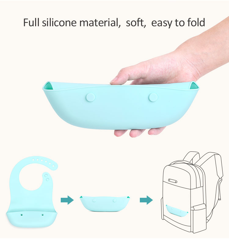 Silicone Baby Bibs with Pocke